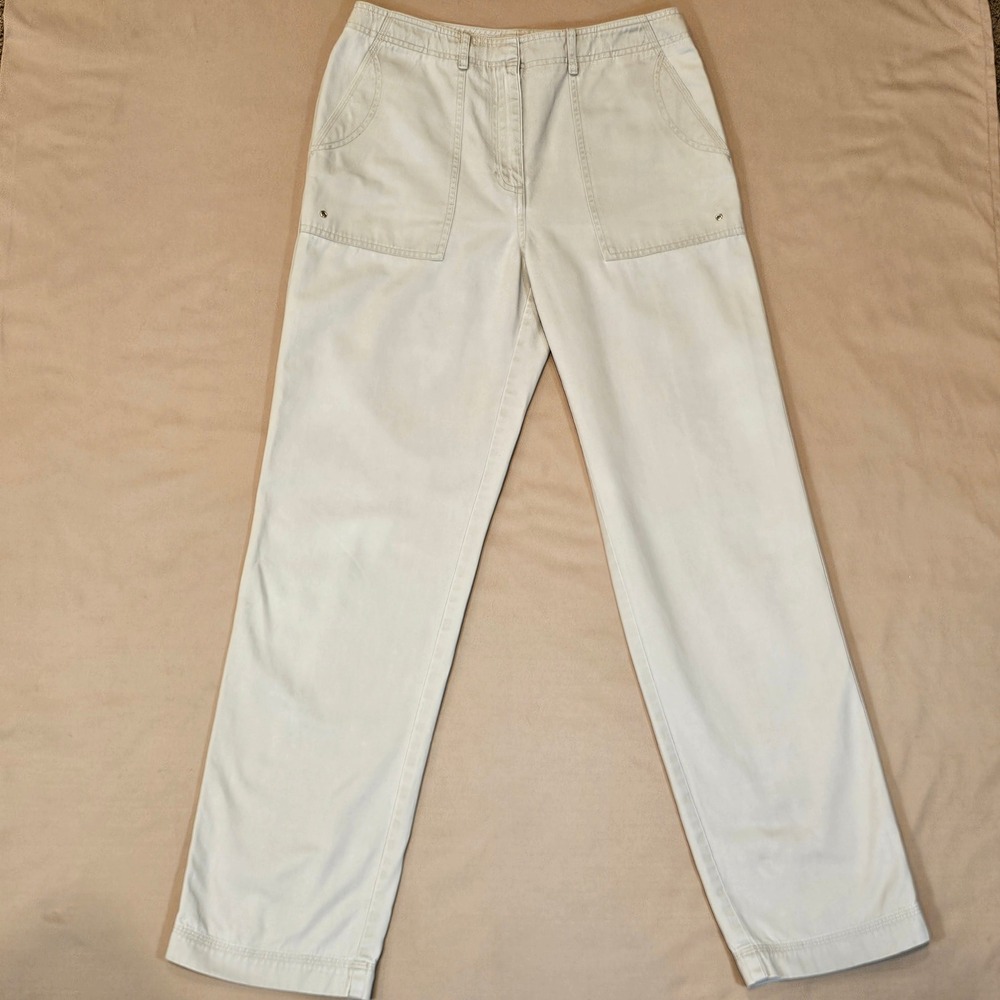 Lauren Ralph Lauren Khaki Chino Pants Straight Leg Patch Pocket Tan Cotton Sz 6